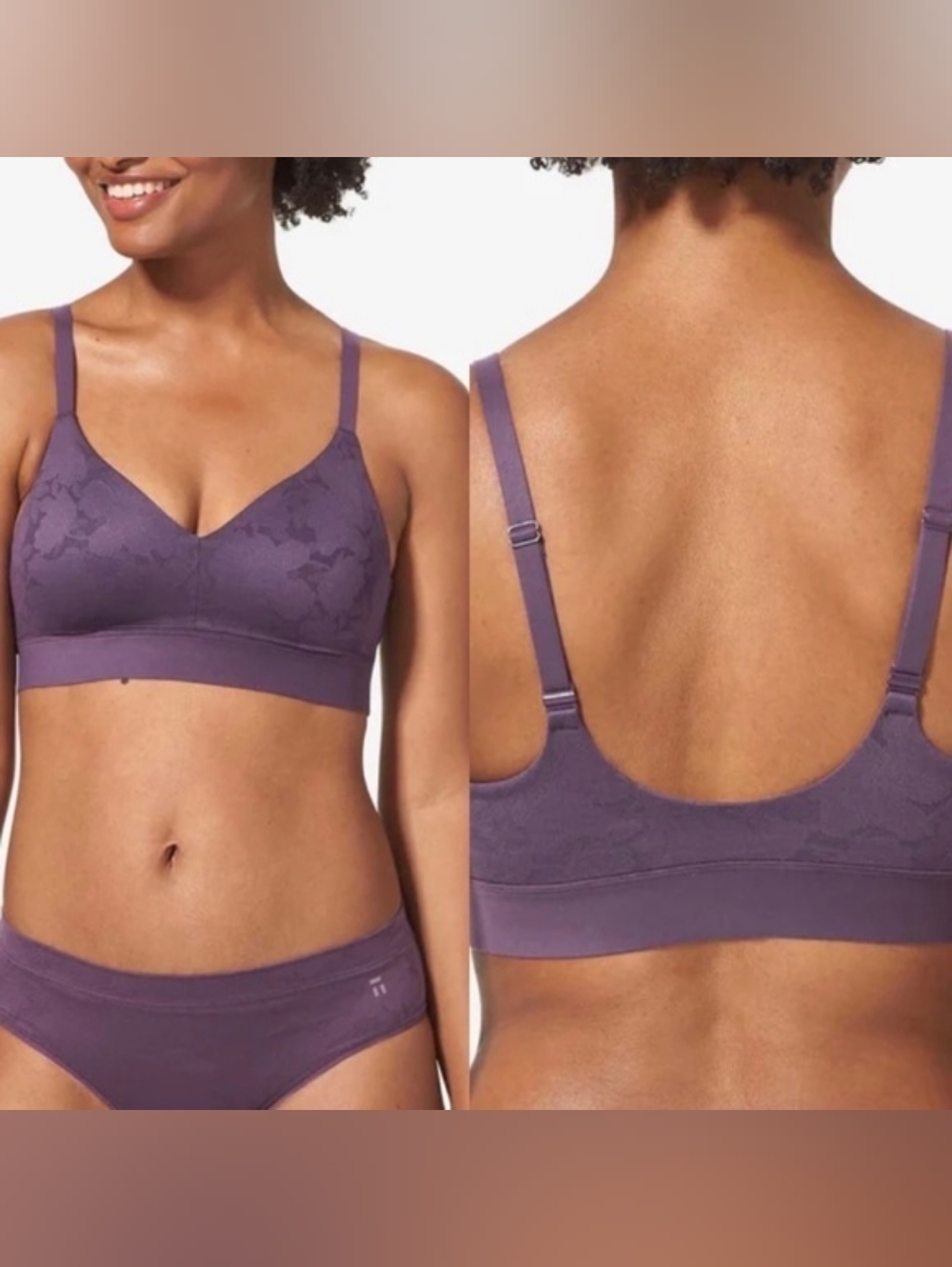 Tommy John Second Skin Triangle Bralette - Plum (Medium)